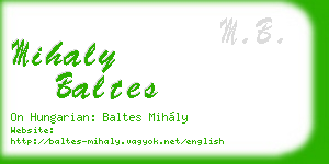 mihaly baltes business card
